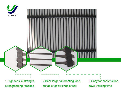 Kimyasal Dirençli Tek Eksenli Plastik Geogrid Alt Değimin Dayanıklılığını Artırır 1m-2.5m
