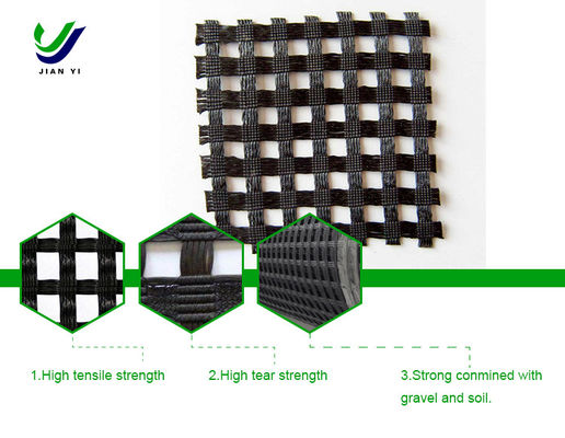 Yüksek yırtılma dayanıklılığı Biaksyal Plastik Geogrid Daha iyi yol koruması