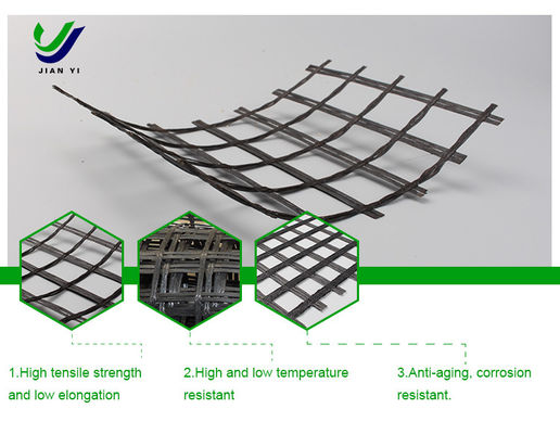 Alkali içermeyen cam lifleri Geogrid 1-6m Genişliği Çalı güçlendirme için
