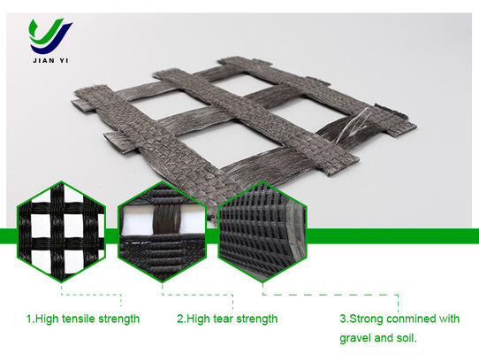 Yüksek Güçlü Warp Tricked Polyester Geogrid, Yüksek Moduluslu Anti-Yaşlanma