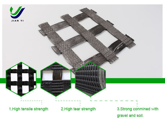 Hafif ve drenajlı Yüksek germe dayanıklılığı Warp örgü polyester geogrid
