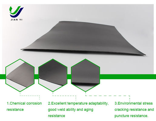 Çevre Projesi HDPE Yumuşak Geomembran Asit ve Alkaliye Dirençli 700% Kırıkta Uzunluğu 0.3mm 3.0mm Kalınlığı