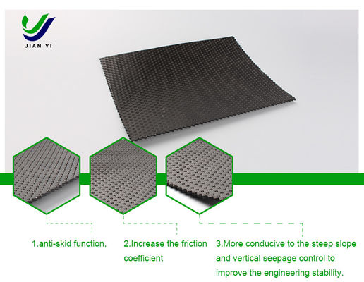 Kayma karşıtı HDPE Teksturlu Geomembran 6m-8m Genişliği Dik yamaçlar için