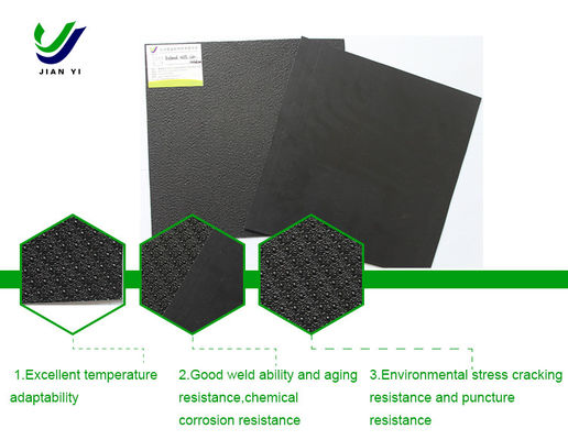 Sütun Noktası Kaba HDPE Yapılandırılmış Geomembran Genişliği 6-8m
