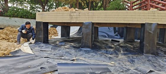 Yapay göl Anti-Seepage Projesi için Dayanıklı HDPE Yumuşak Geomembran Kırılma Gücü 20-80N / mm Kırılma sırasında uzatma% 700