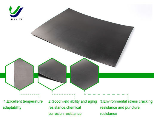 Yapay göl Anti-Seepage Projesi için Dayanıklı HDPE Yumuşak Geomembran Kırılma Gücü 20-80N / mm Kırılma sırasında uzatma% 700