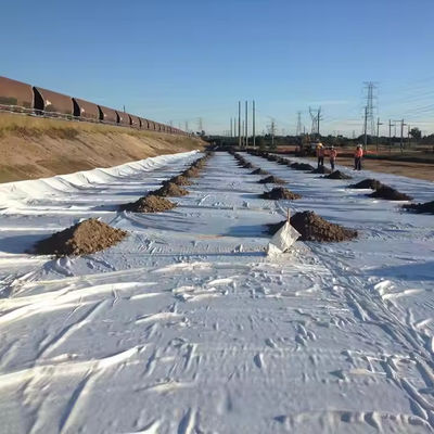 Siyah dokumalı jeotekstil genişliği 2-6m olan dayanıklı güçlendirme koruma kumaşı